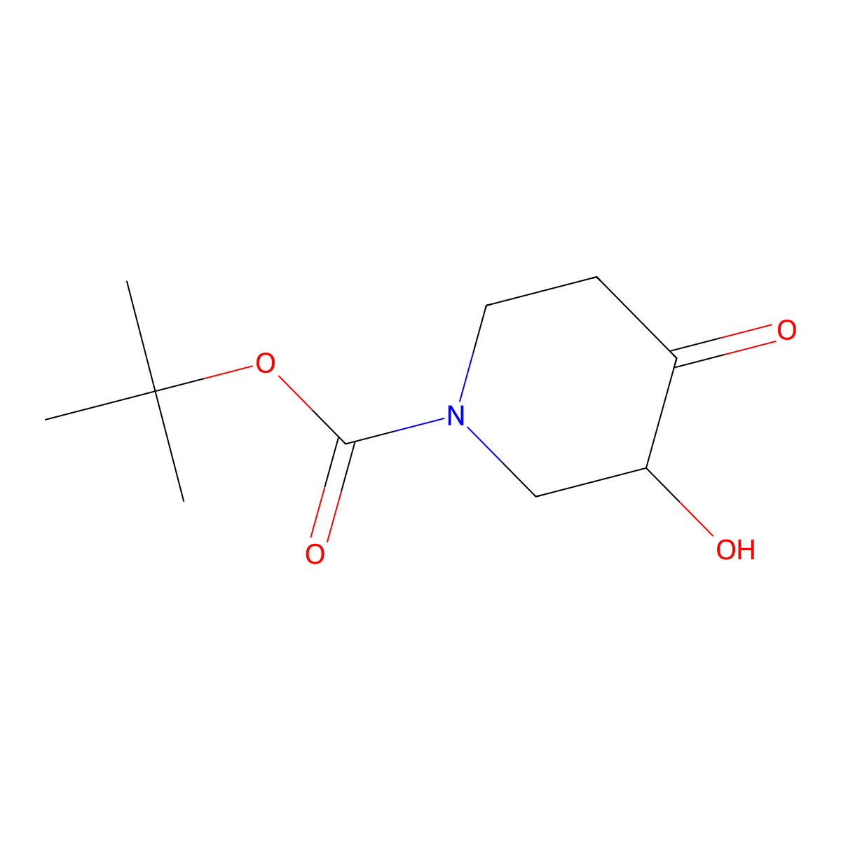 tert-Butyl 3-hydroxy-4-oxopiperidine-1-carboxylate molecular structure, CAS 1130156-23-8
