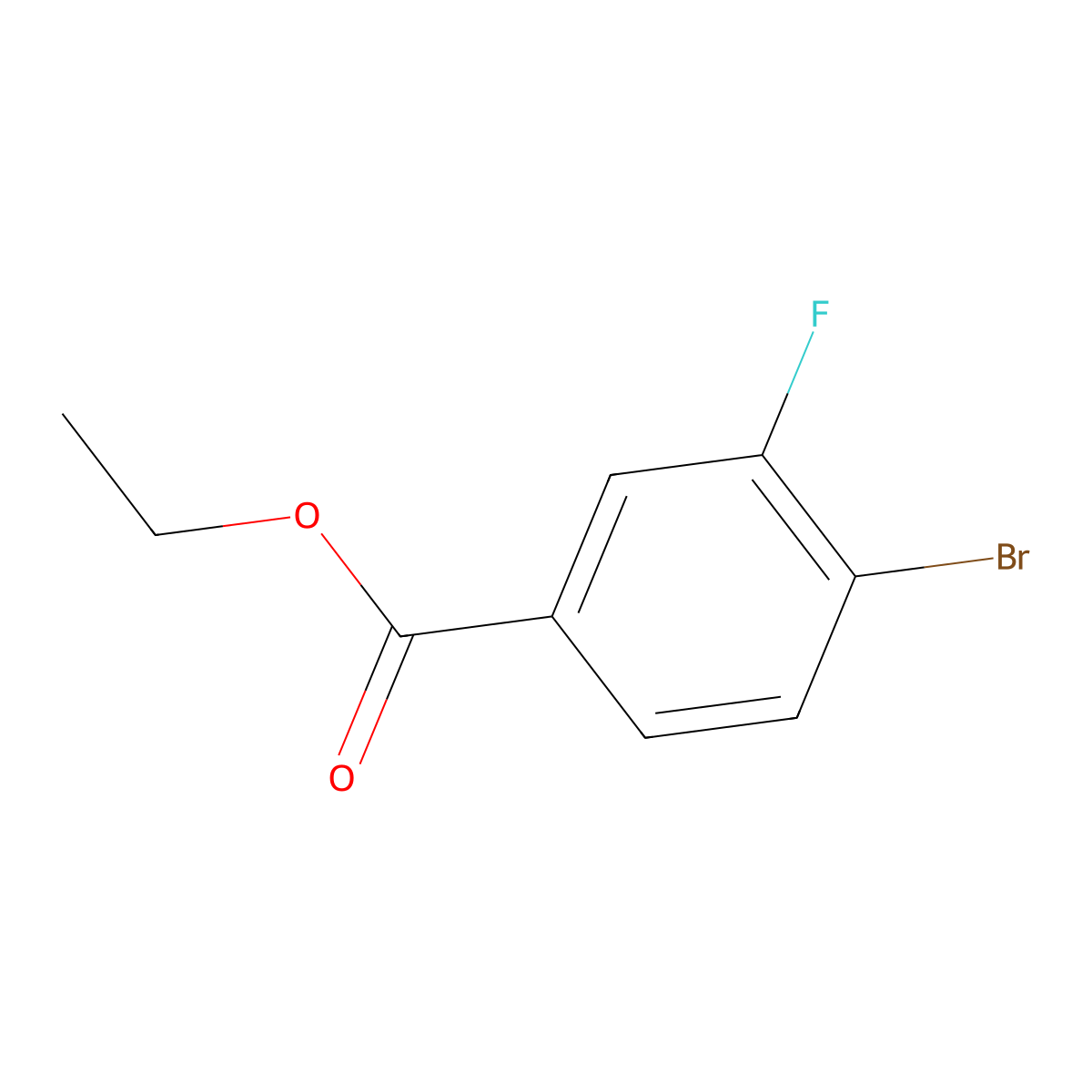 Ethyl 4-bromo-3-fluorobenzoate molecular structure, CAS 1130165-74-0