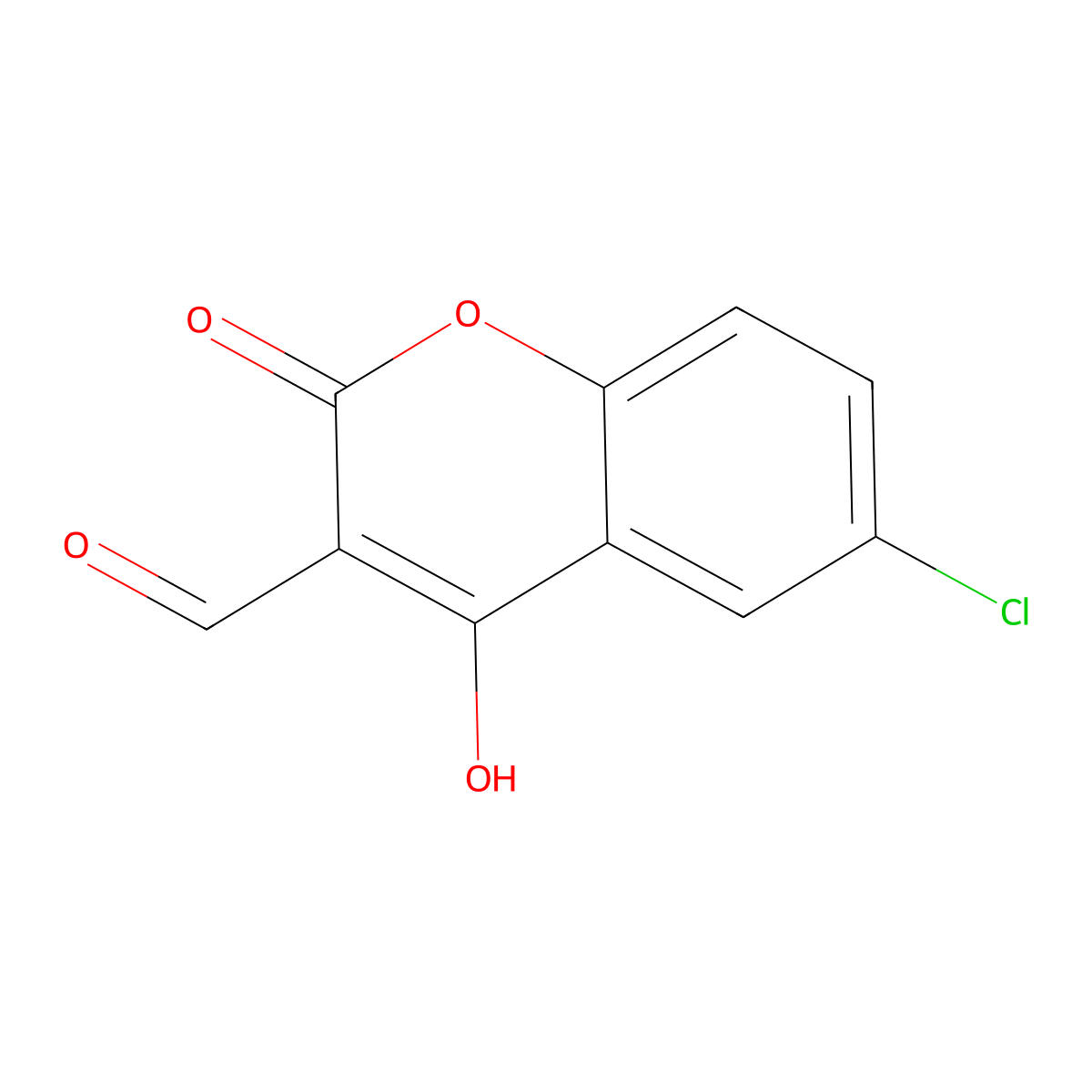 6-Chloro-4-hydroxy-2-oxo-2H-chromene-3-carbaldehyde molecular structure, CAS 113018-98-7