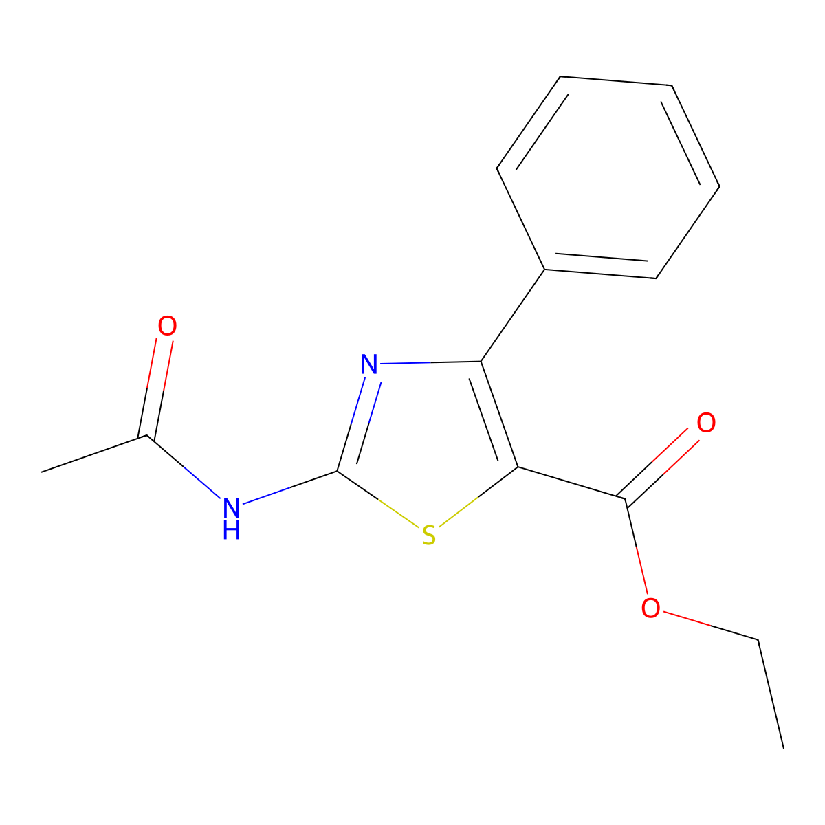 Ethyl 2-acetamido-4-phenylthiazole-5-carboxylate molecular structure, CAS 113019-70-8