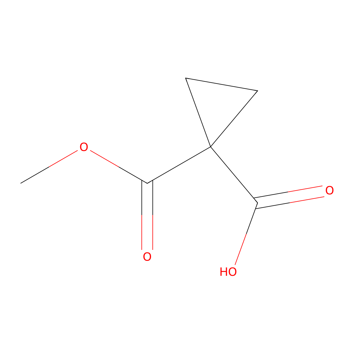 1-(Methoxycarbonyl)cyclopropane-1-carboxylic acid molecular structure, CAS 113020-21-6