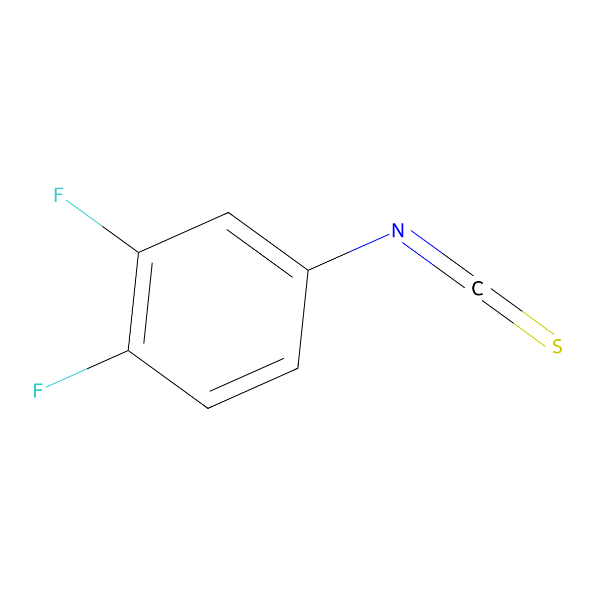 3,4-Difluorophenyl Isothiocyanate molecular structure, CAS 113028-75-4
