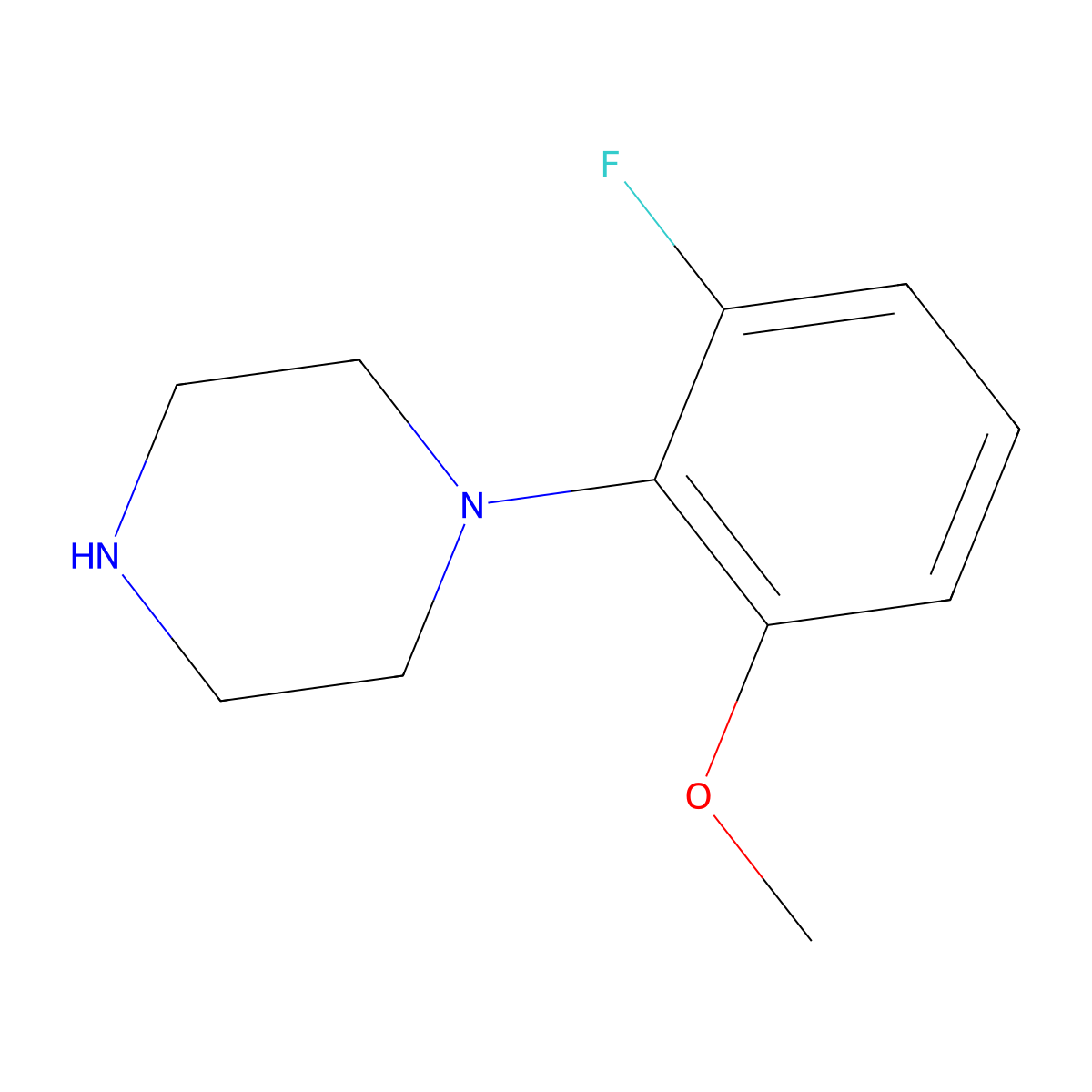 1-(2-Fluoro-6-methoxyphenyl)piperazine molecular structure, CAS 113028-78-7
