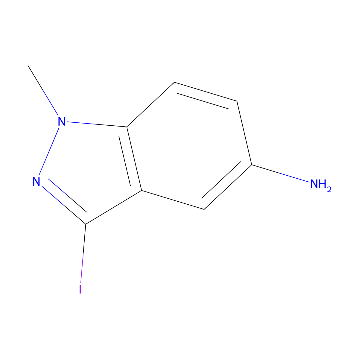 3-Iodo-1-methyl-1H-indazol-5-amine molecular structure, CAS 1130309-72-6