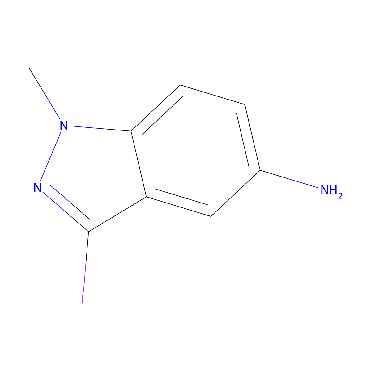 3-Iodo-1-methyl-1H-indazol-5-amine molecular structure, CAS 1130309-72-6