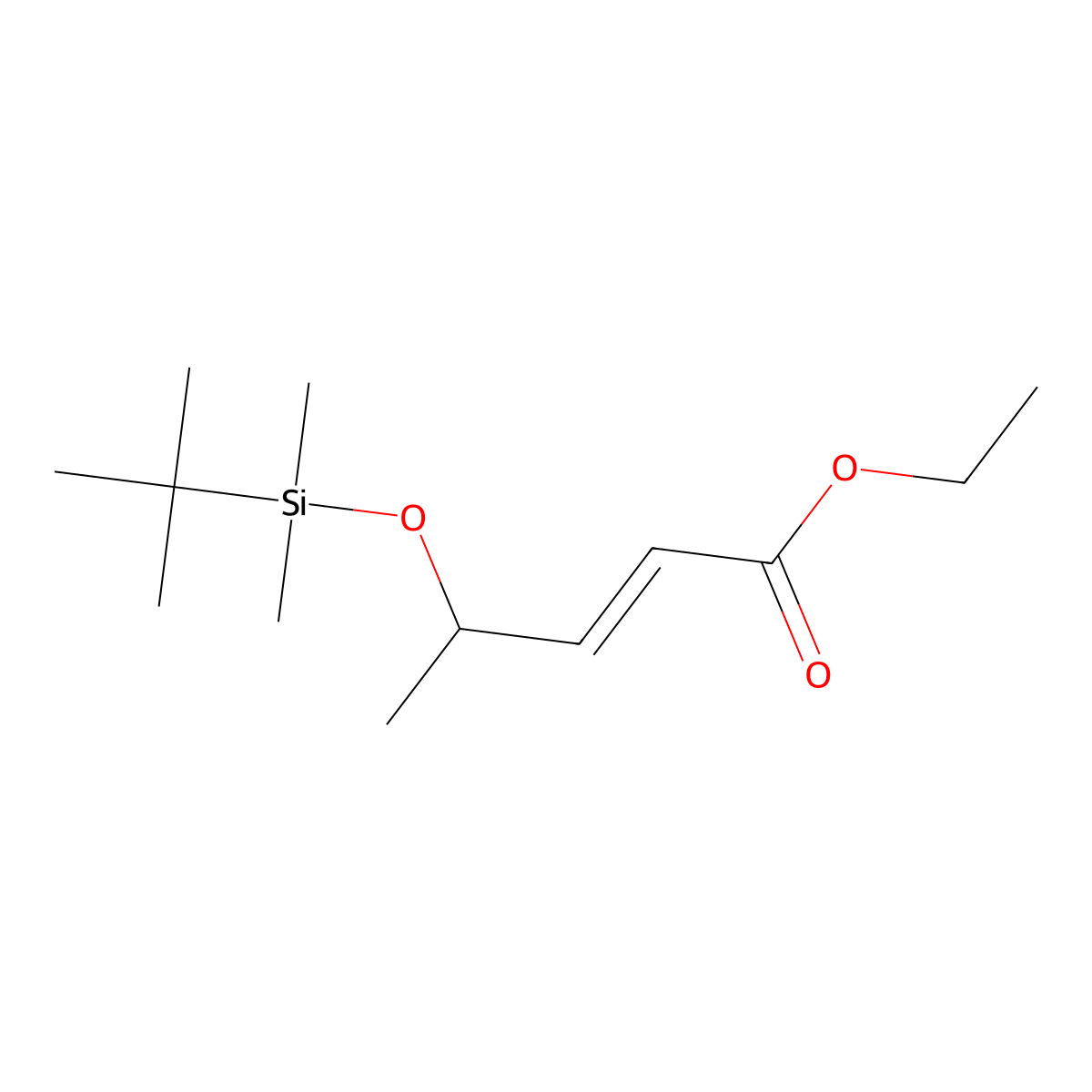 ethyl (2E,4S)-4-[(tert-butyldimethylsilyl)oxy]pent-2-enoate molecular structure, CAS 113034-38-1