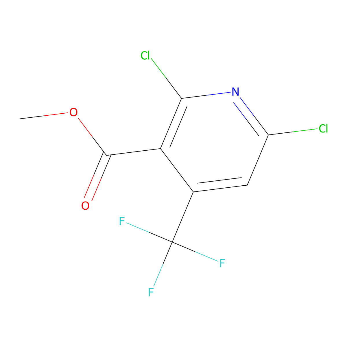 Methyl 2,6-dichloro-4-(trifluoromethyl)nicotinate molecular structure, CAS 1130344-76-1