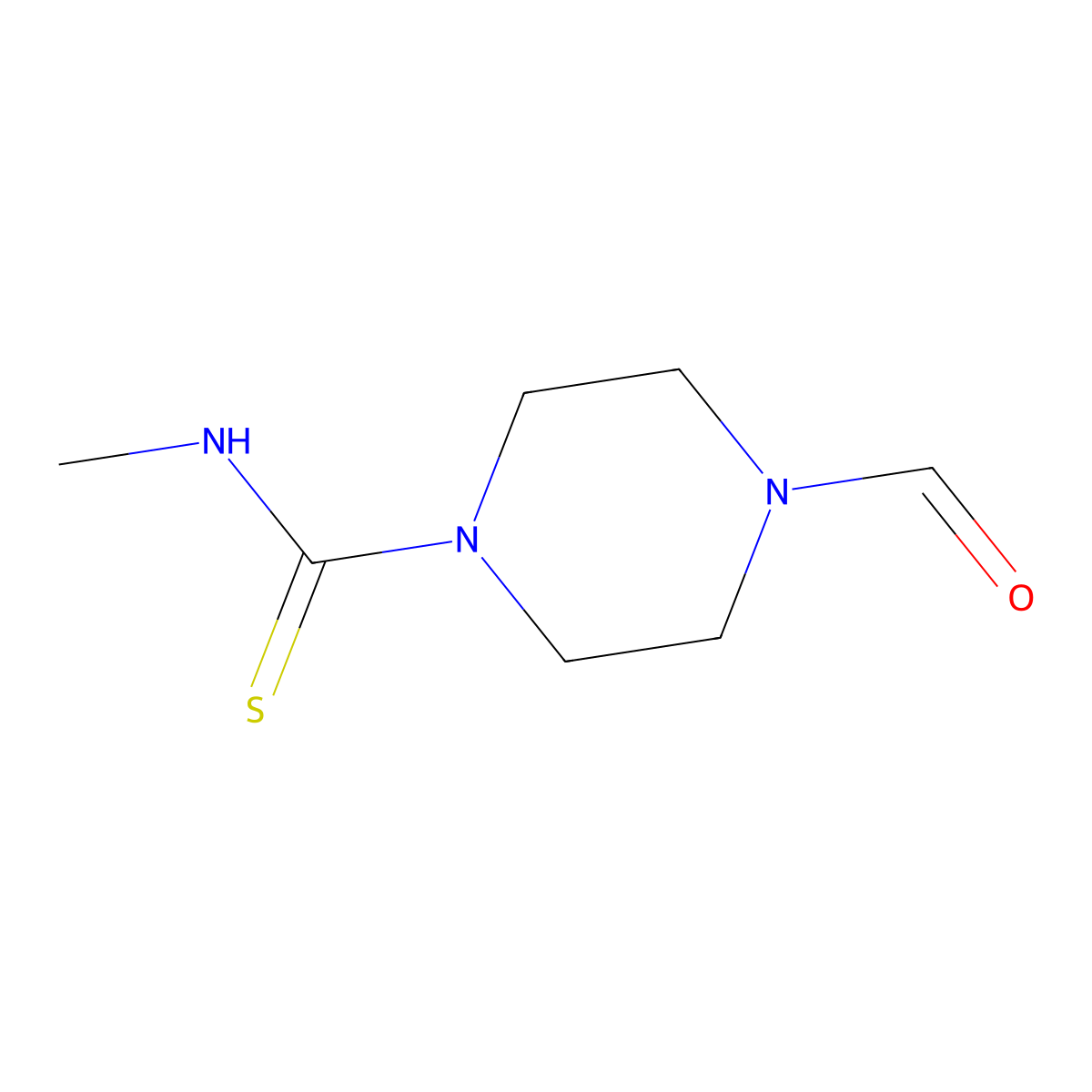4-formyl-N-methylpiperazine-1-carbothioamide molecular structure, CAS 113049-34-6