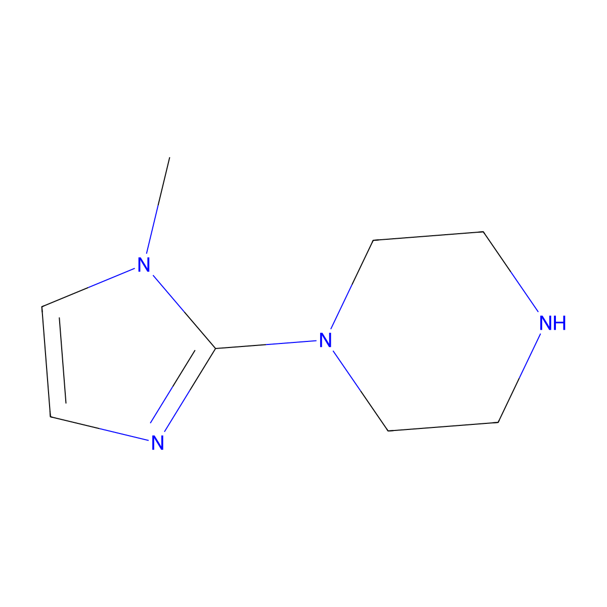 1-(1-methyl-1H-imidazol-2-yl)piperazine molecular structure, CAS 113049-35-7