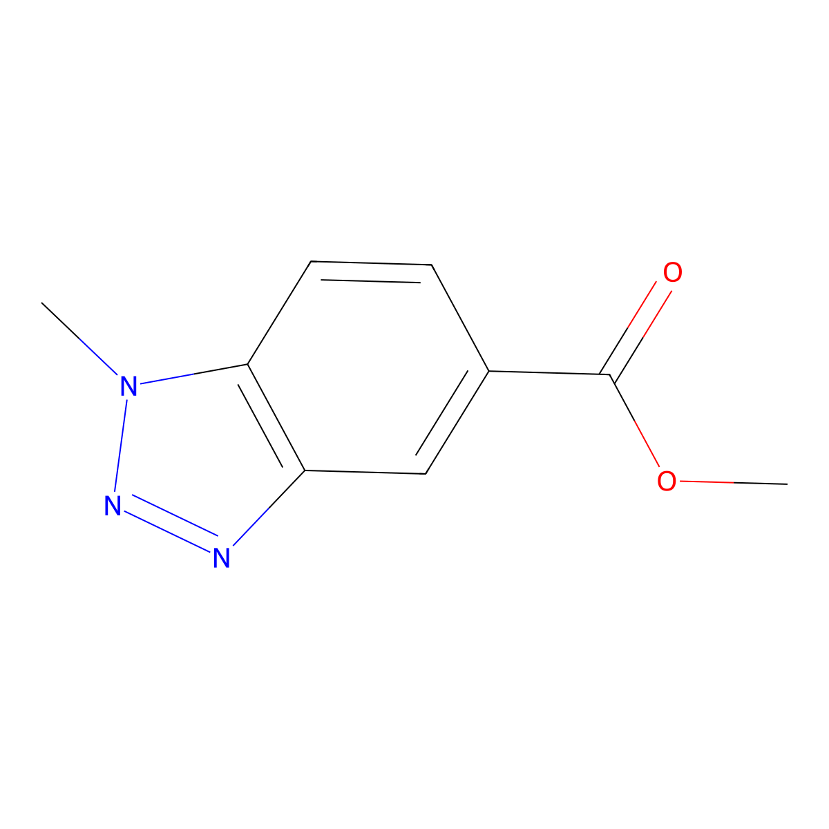 Methyl 1-methyl-1,2,3-benzotriazole-5-carboxylate molecular structure, CAS 113053-51-3