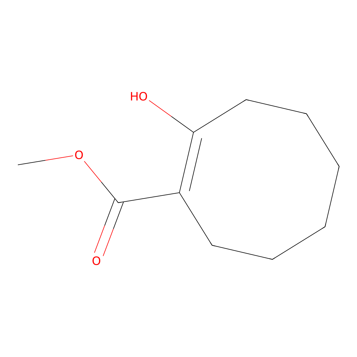 Methyl 2-hydroxy-1-cyclooctene-1-carboxylate molecular structure, CAS 113056-42-1