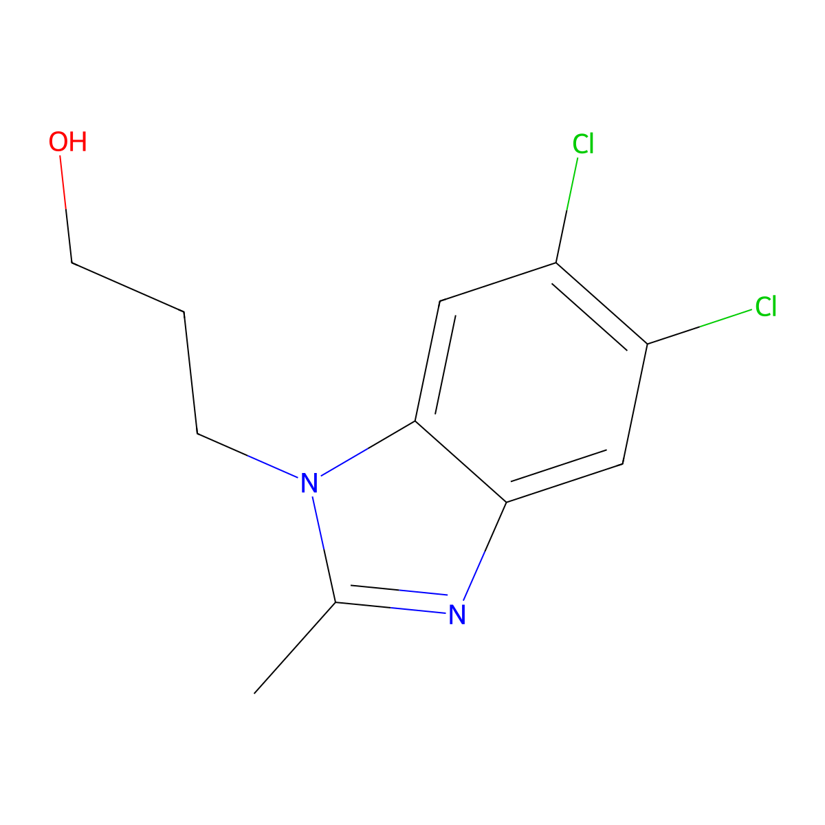 1H-Benzimidazole-1-propanol, 5,6-dichloro-2-methyl- molecular structure, CAS 113060-13-2