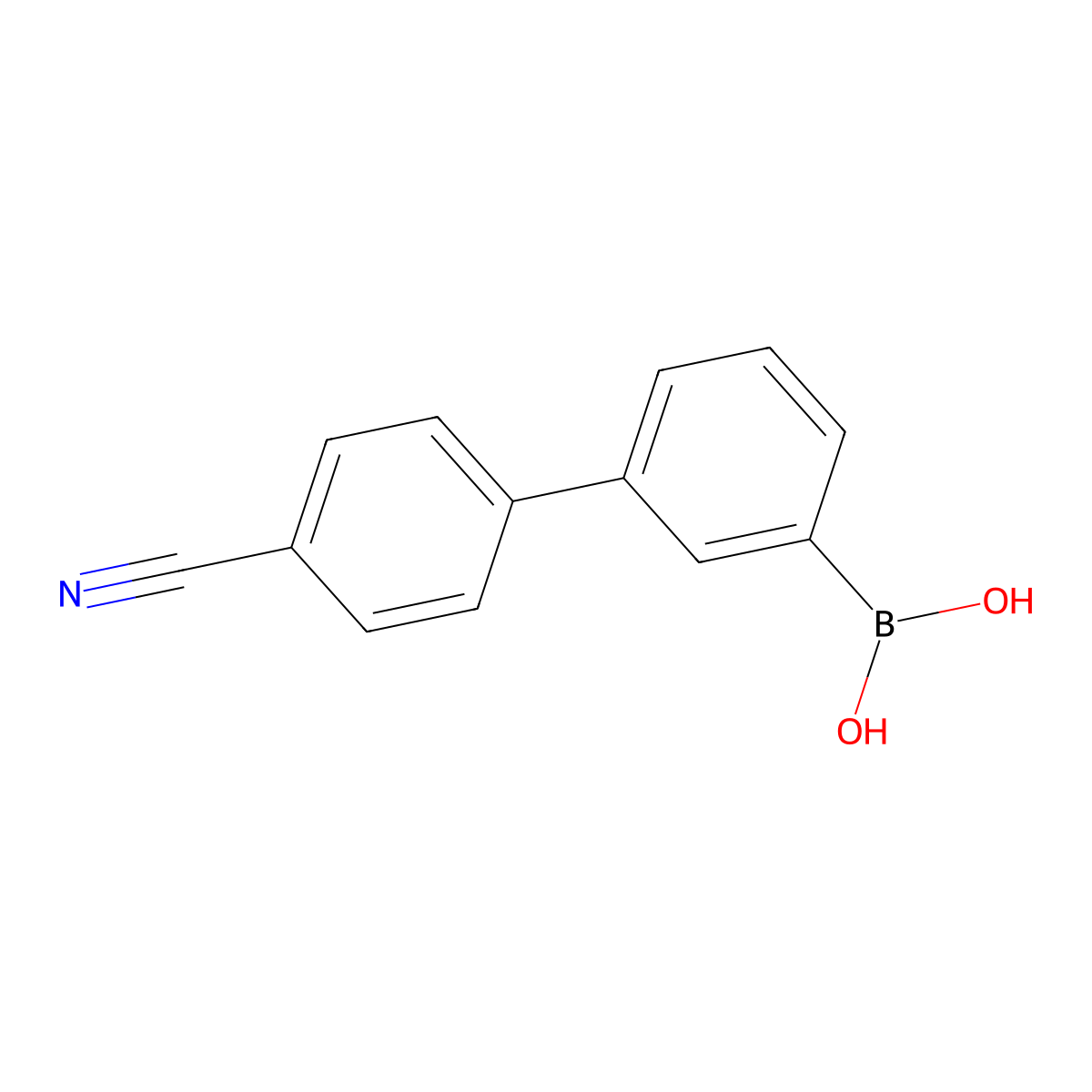 (4'-Cyano-[1,1'-biphenyl]-3-yl)boronic acid molecular structure, CAS 1130760-55-2