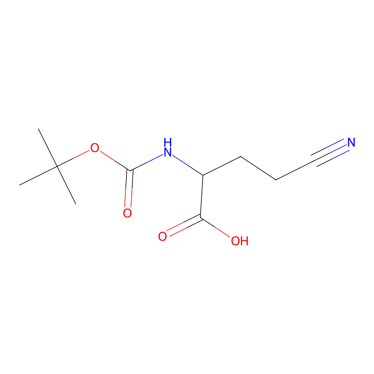 2-{[(Tert-butoxy)carbonyl]amino}-4-cyanobutanoic acid molecular structure, CAS 1130803-54-1
