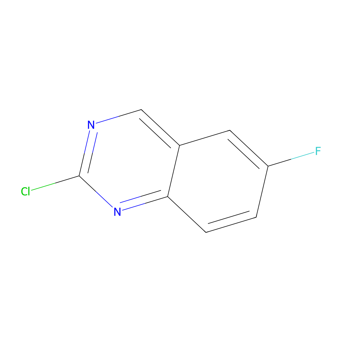 2-Chloro-6-fluoroquinazoline molecular structure, CAS 113082-27-2