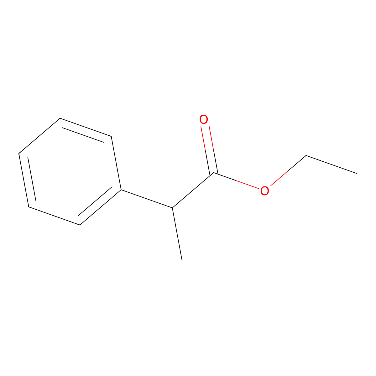 Benzeneacetic acid, alpha-methyl-, ethyl ester molecular structure, CAS 113085-12-4