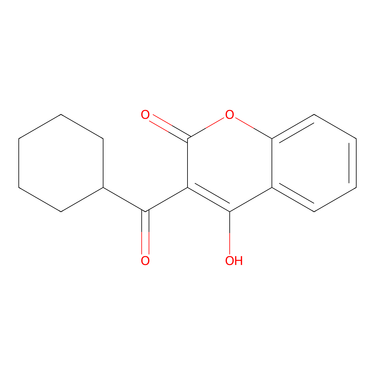 3-(Cyclohexanecarbonyl)-4-hydroxy-2H-1-benzopyran-2-one molecular structure, CAS 113087-24-4