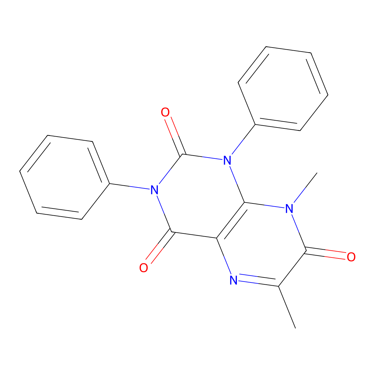 6,8-Dimethyl-1,3-diphenylpteridine-2,4,7-trione molecular structure, CAS 113088-54-3