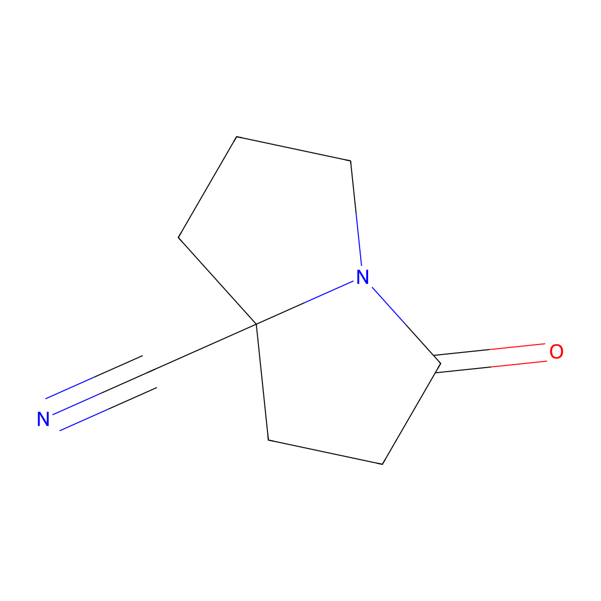 3-Oxohexahydro-1H-pyrrolizine-7a-carbonitrile molecular structure, CAS 113089-36-4