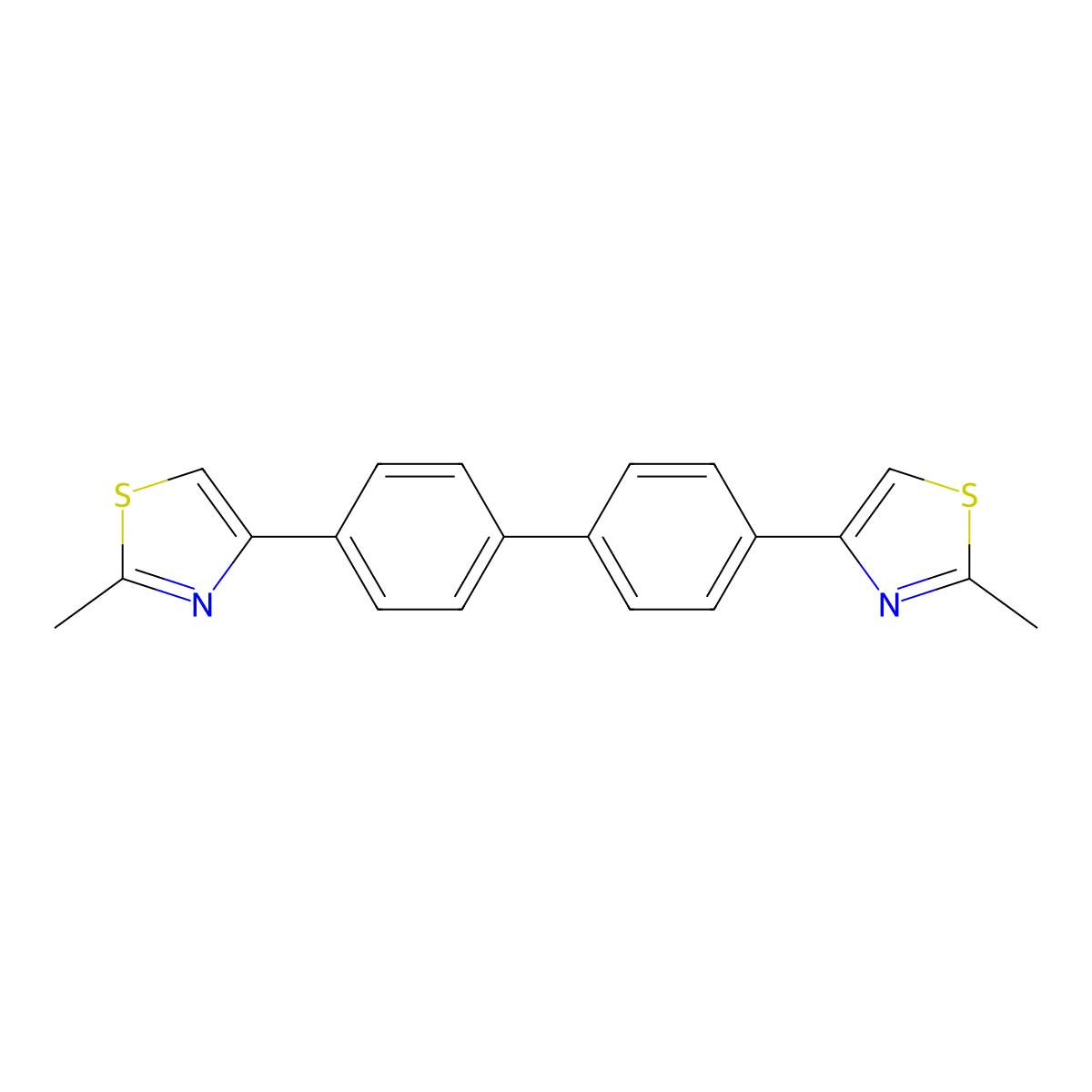 4,4'-Bis(2-methyl-4-thiazolyl)biphenyl molecular structure, CAS 113090-48-5