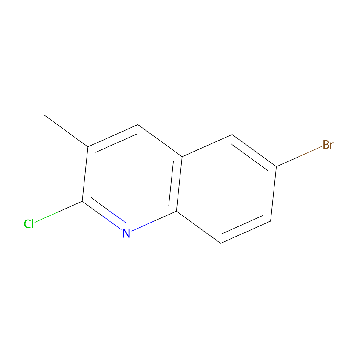 6-Bromo-2-chloro-3-methylquinoline molecular structure, CAS 113092-96-9