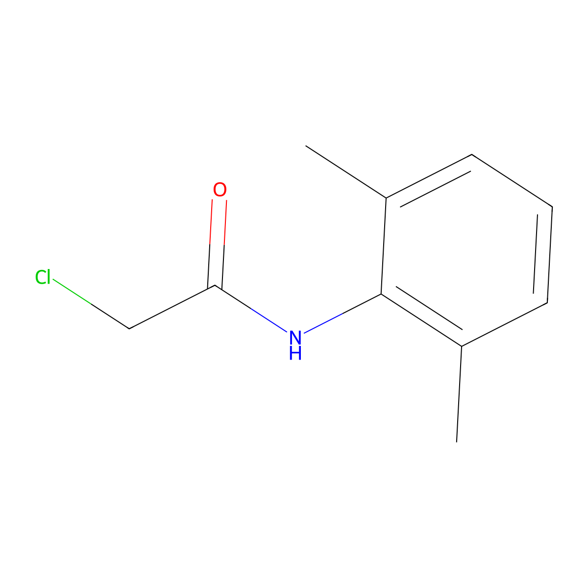 2-Chloro-N-(2,6-dimethylphenyl)acetamide molecular structure, CAS 1131-01-7