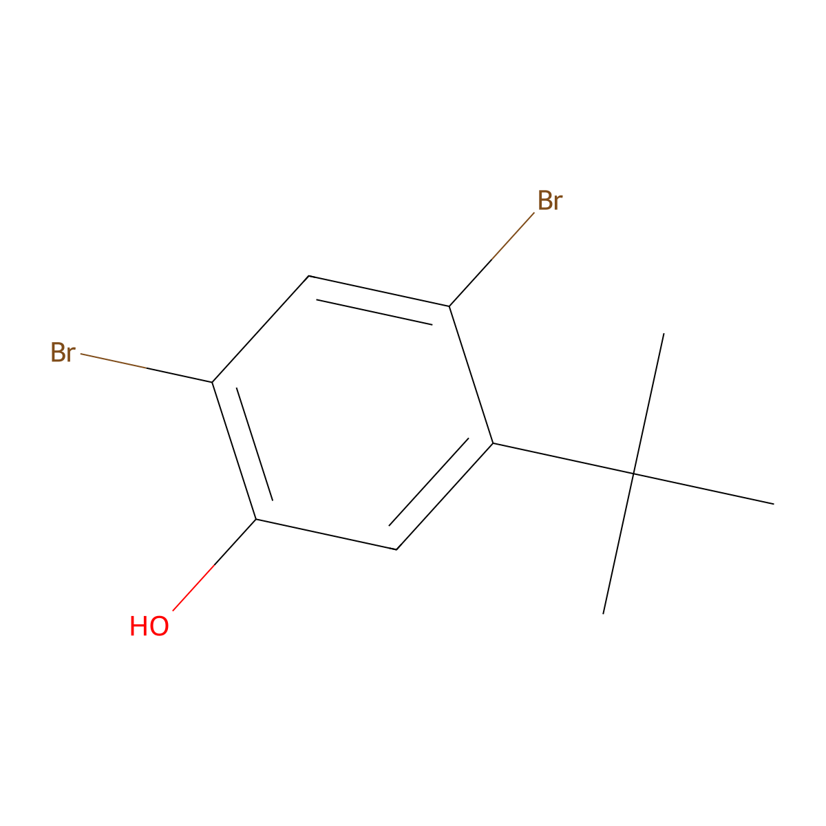 2,4-Dibromo-5-(tert-butyl)phenol molecular structure, CAS 1131-12-0