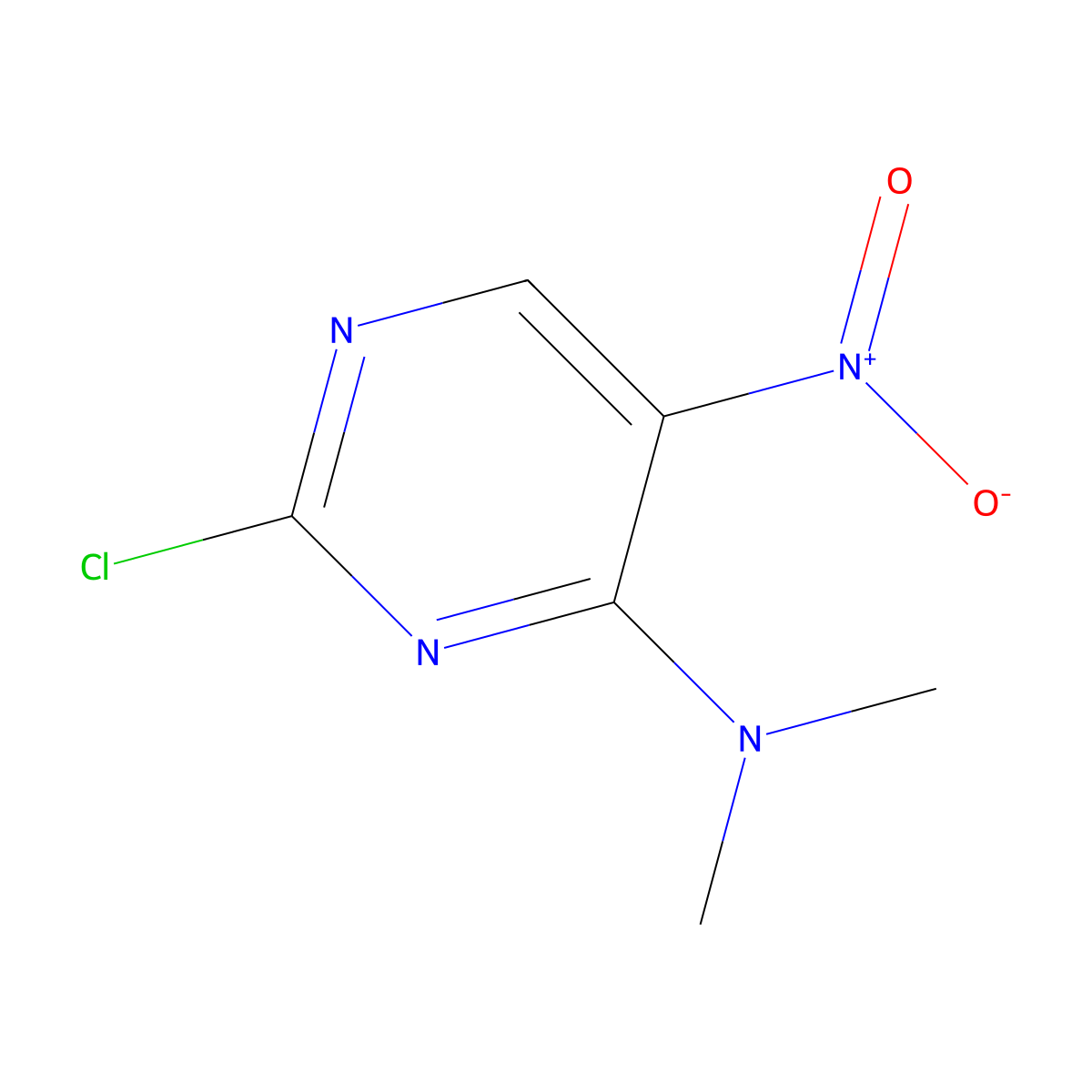 2-chloro-N,N-dimethyl-5-nitropyrimidin-4-amine molecular structure, CAS 1131-14-2
