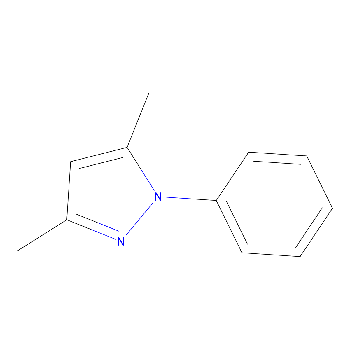 Dimethylphenylpyrazole molecular structure, CAS 1131-16-4