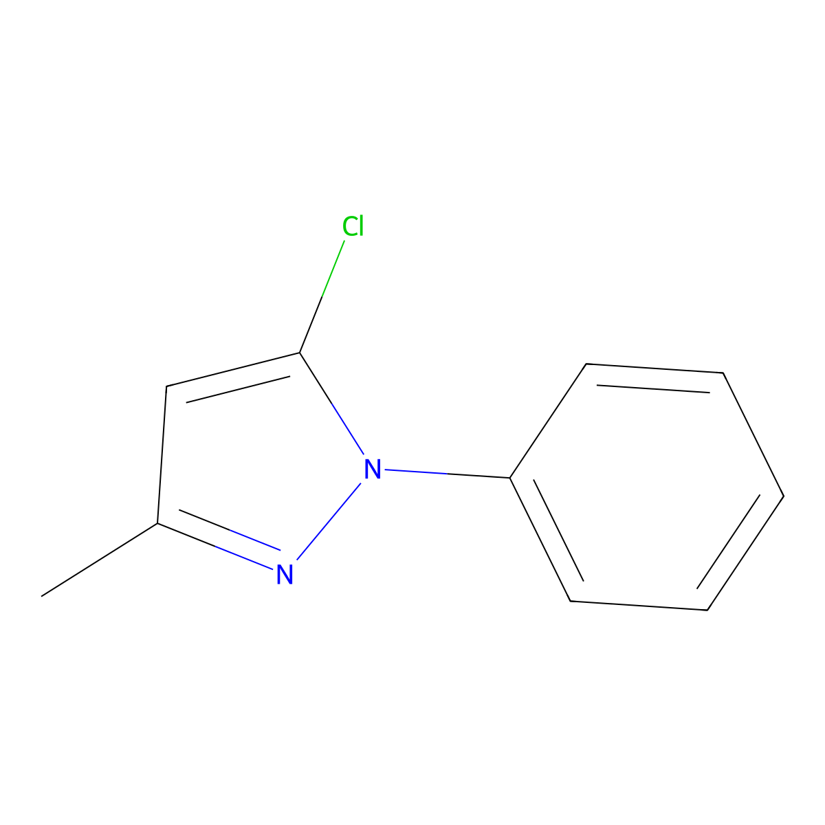 5-Chloro-3-methyl-1-phenyl-1H-pyrazole molecular structure, CAS 1131-17-5