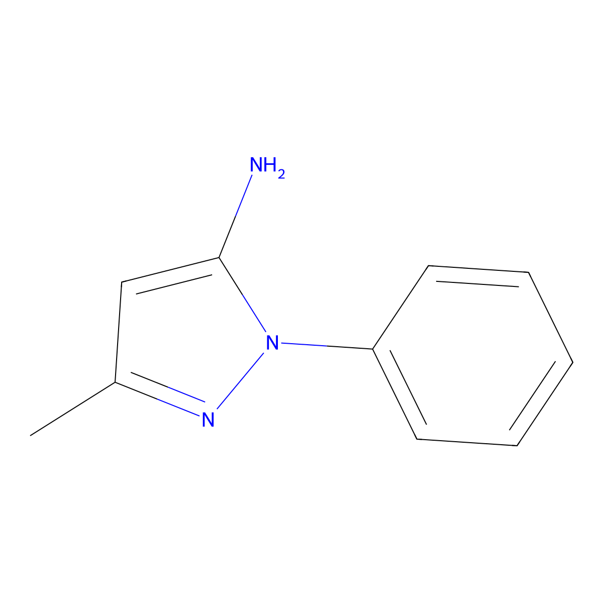 5-Amino-3-methyl-1-phenylpyrazole molecular structure, CAS 1131-18-6
