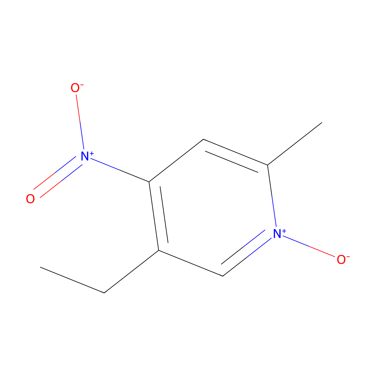 5-Ethyl-2-methyl-4-nitropyridine 1-oxide molecular structure, CAS 1131-20-0
