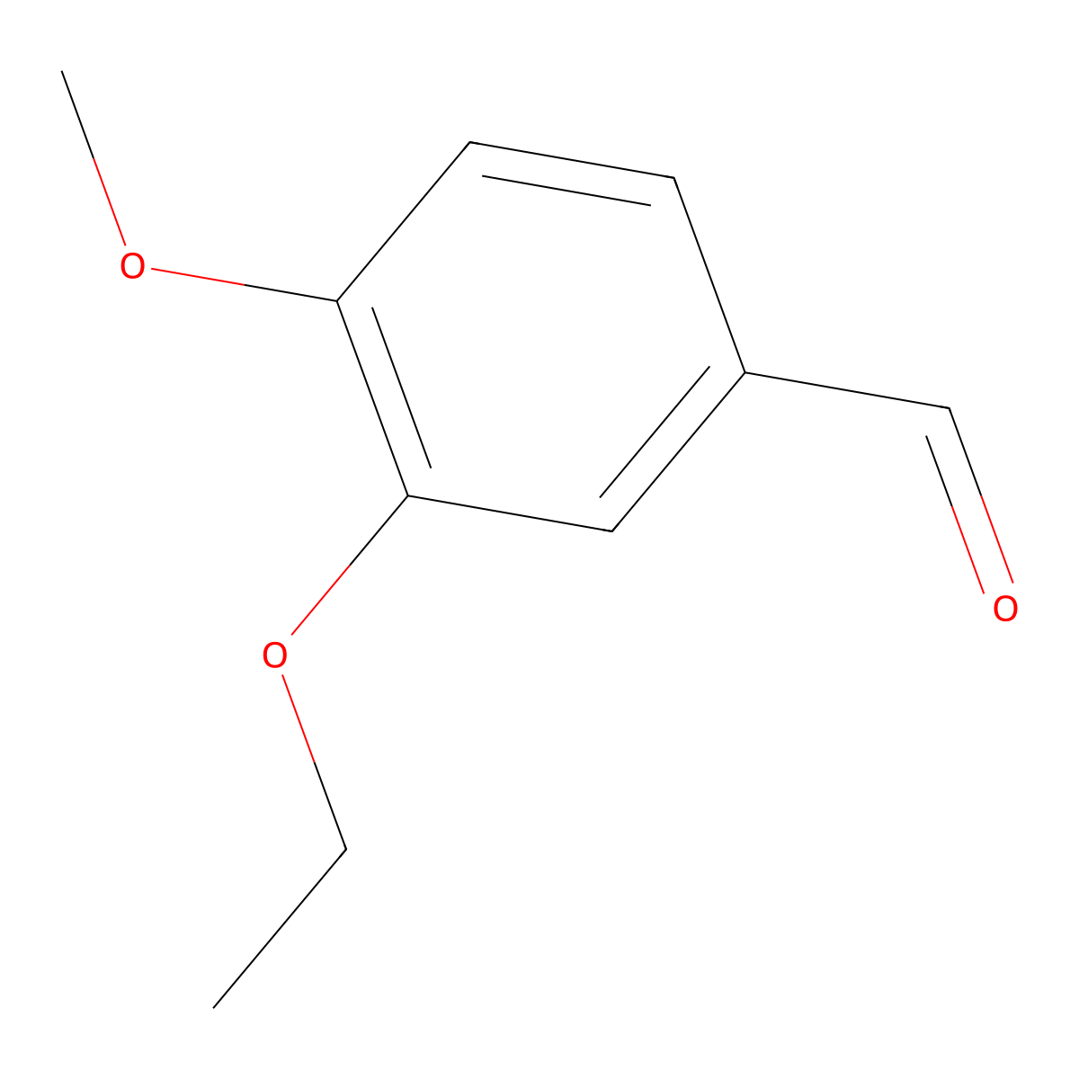 3-Ethoxy-4-methoxybenzaldehyde molecular structure, CAS 1131-52-8