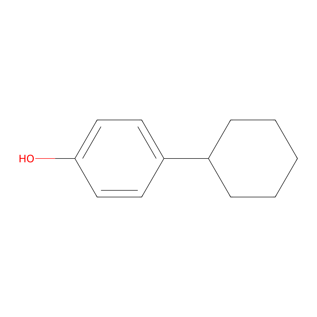 4-Cyclohexylphenol molecular structure, CAS 1131-60-8
