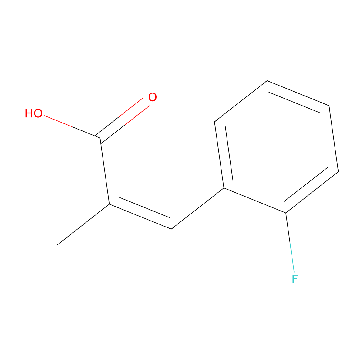 3-(2-Fluorophenyl)-2-methylprop-2-enoic acid molecular structure, CAS 1131-71-1
