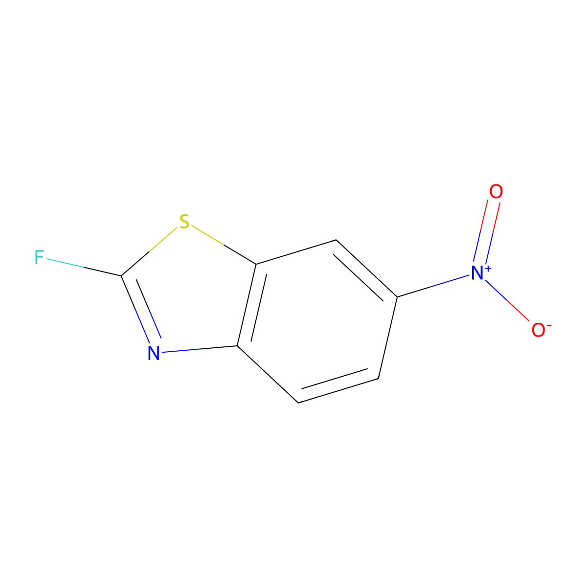 2-Fluoro-6-nitro-1,3-benzothiazole molecular structure, CAS 1131-75-5