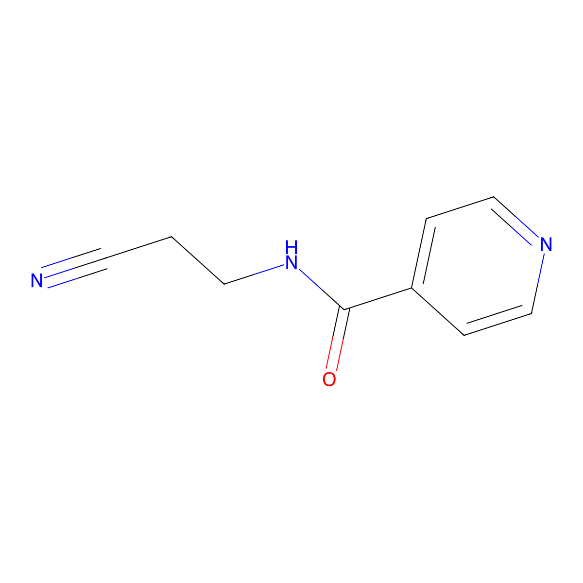 N-(2-Cyanoethyl)-4-pyridinecarboxamide molecular structure, CAS 1131-84-6