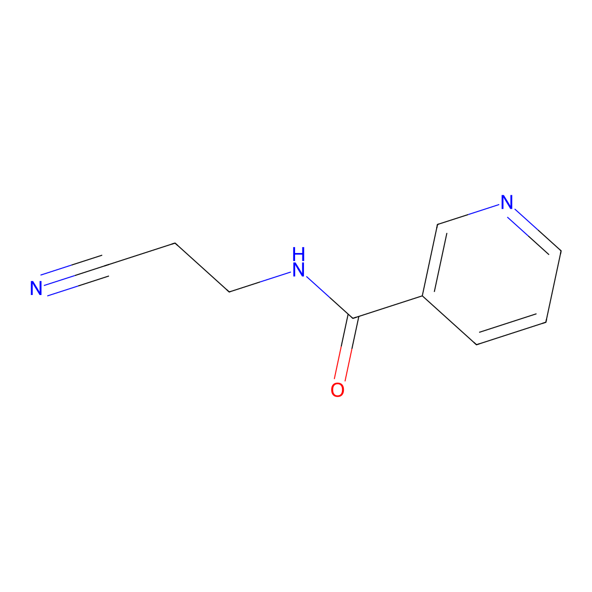 N-(2-Cyanoethyl)-3-pyridinecarboxamide molecular structure, CAS 1131-85-7