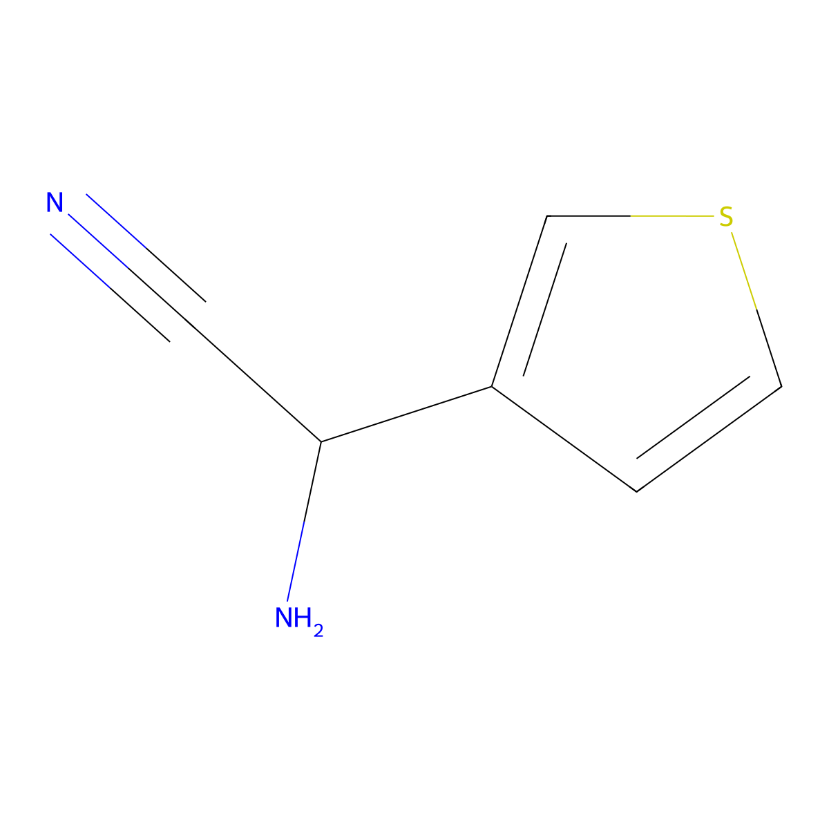 2-Amino-2-(thiophen-3-yl)acetonitrile molecular structure, CAS 113100-57-5