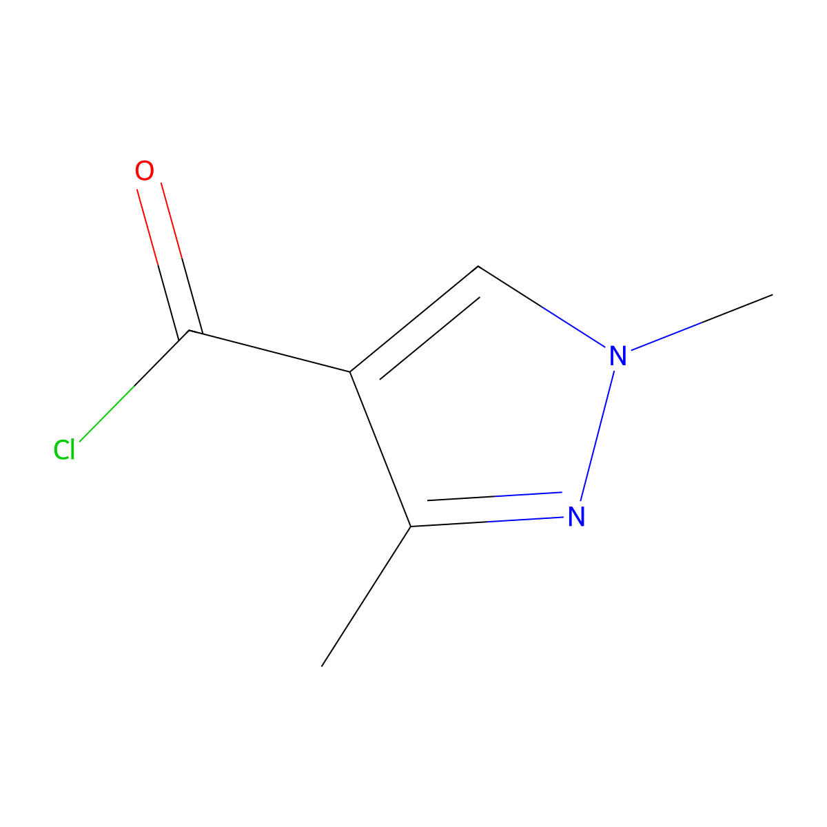 1,3-Dimethyl-1H-pyrazole-4-carbonyl chloride molecular structure, CAS 113100-61-1