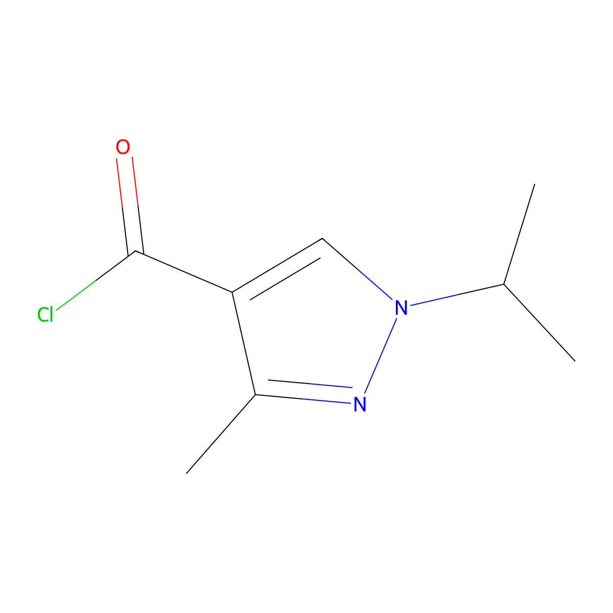 1-Isopropyl-3-methyl-1H-pyrazole-4-carbonyl chloride molecular structure, CAS 113100-62-2