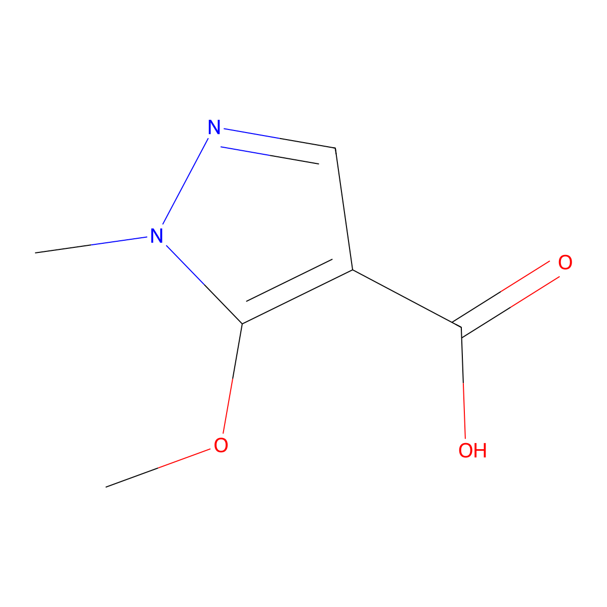 5-methoxy-1-methyl-1H-pyrazole-4-carboxylic acid molecular structure, CAS 113100-65-5