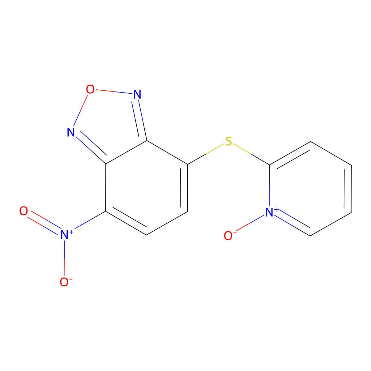 2-((7-Nitrobenzo(c)(1,2,5)oxadiazol-4-yl)thio)pyridine 1-oxide molecular structure, CAS 113104-25-9