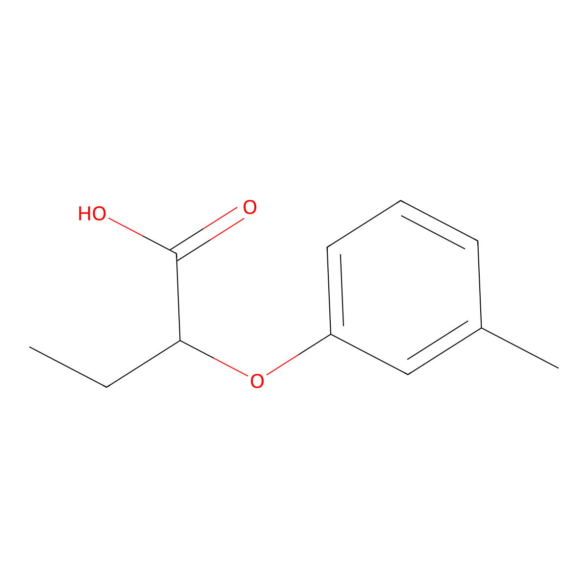 2-(3-Methylphenoxy)butanoic acid molecular structure, CAS 113104-27-1
