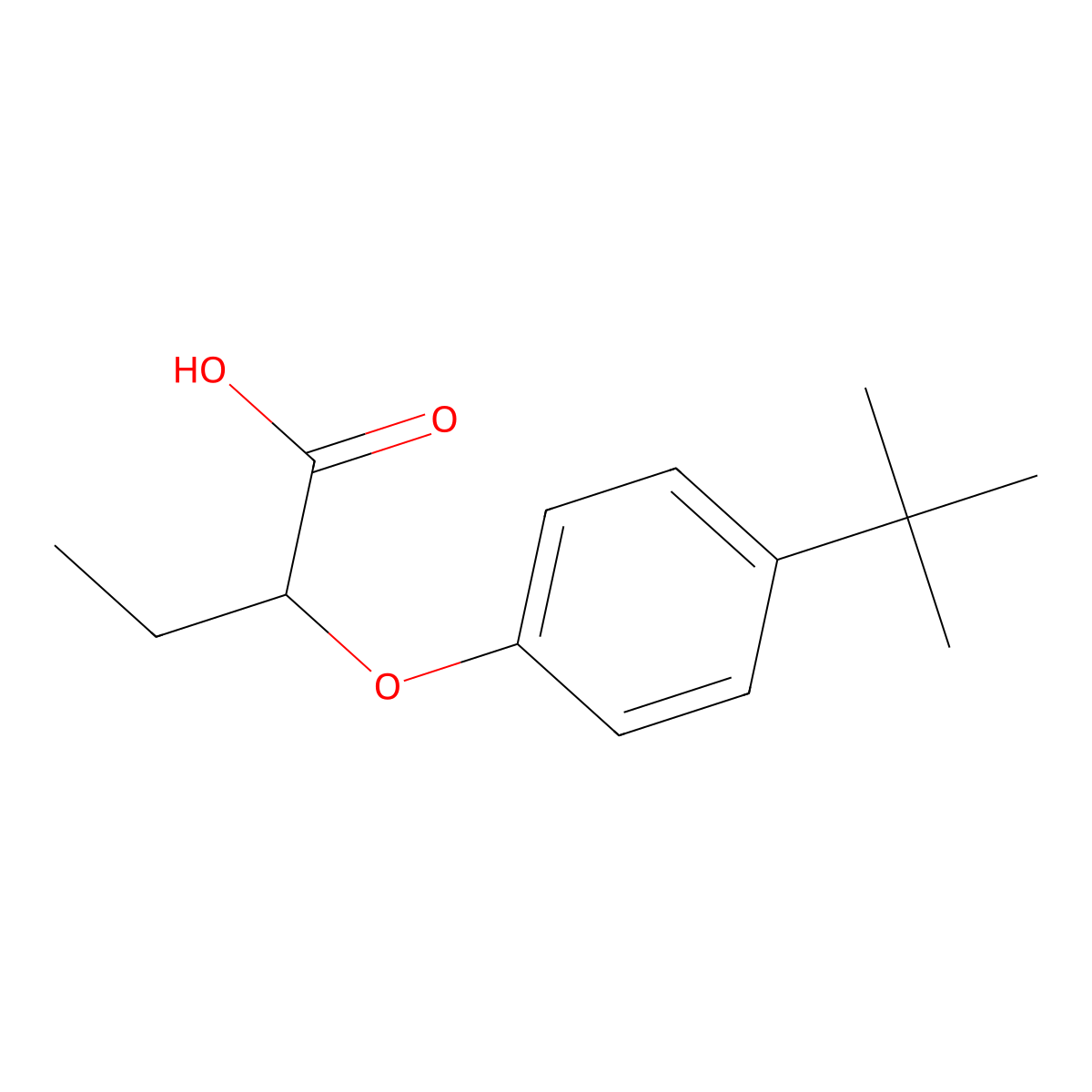 2-(4-Tert-butylphenoxy)butanoic acid molecular structure, CAS 113104-28-2