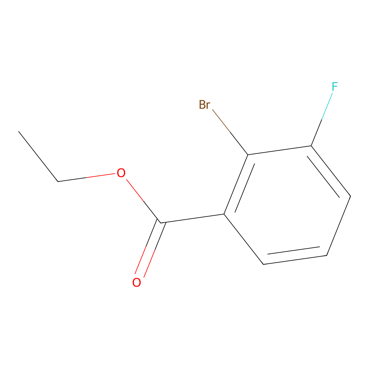 Ethyl 2-bromo-3-fluorobenzoate molecular structure, CAS 1131040-49-7