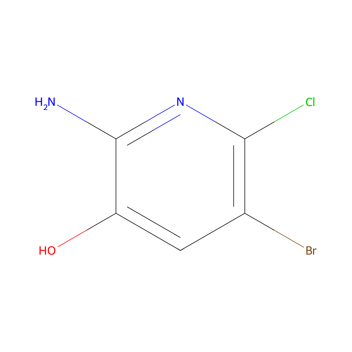 2-Amino-5-bromo-6-chloropyridin-3-ol molecular structure, CAS 1131041-72-9
