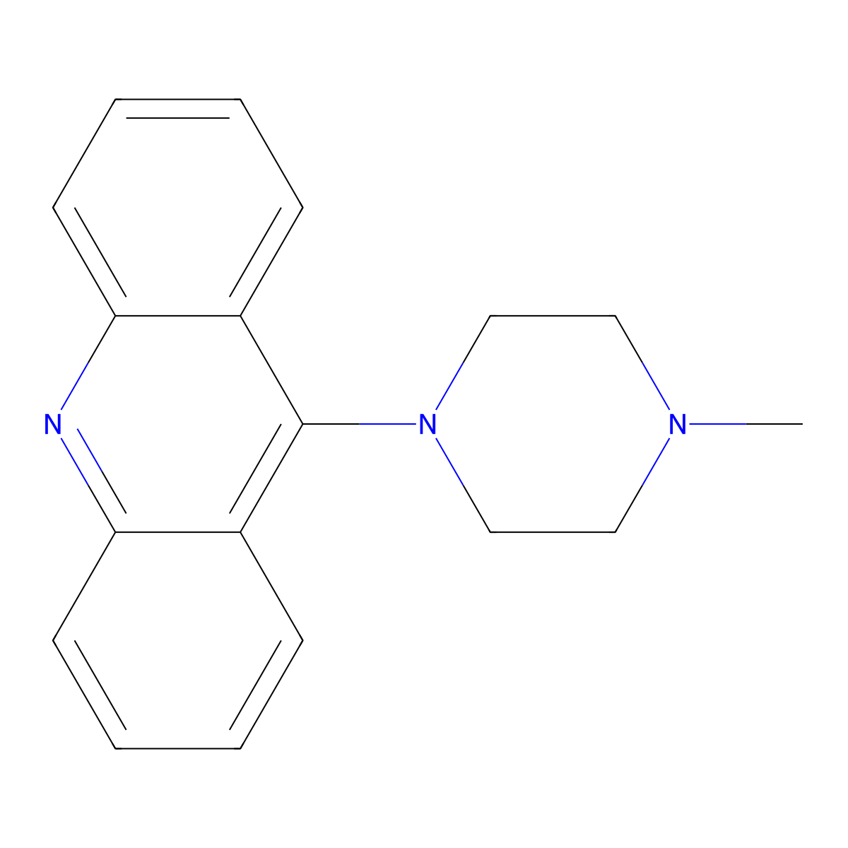 Acridine, 9-(4-methyl-1-piperazinyl)- molecular structure, CAS 113106-18-6