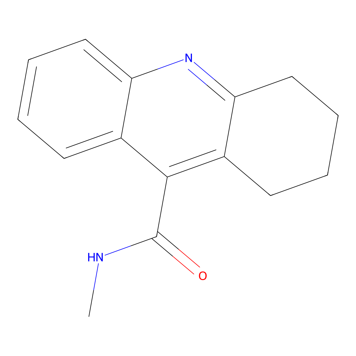 Acridine-9-carboxamide, 1,2,3,4-tetrahydro-N-methyl- molecular structure, CAS 113106-28-8