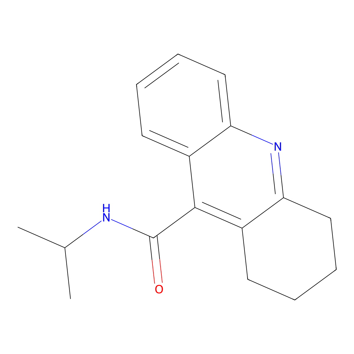 9-Acridinecarboxamide, 1,2,3,4-tetrahydro-N-(1-methylethyl)- molecular structure, CAS 113106-31-3